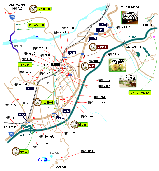 中津川市駅周辺map